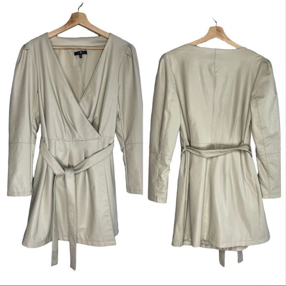 NWOT Seven 7 for all Mankind Leather Dress Cream - Picture 6 of 12